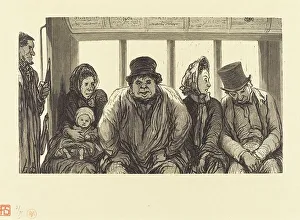 Interieur d'un omnibus, 1864. Creator: Charles Maurand