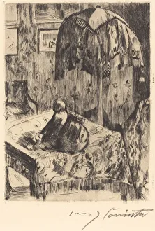 Interieur mit Stehlampe (Interior with Floor Lamp), 1916. Creator: Lovis Corinth Interieur mit Stehlampe (Interior with Floor Lamp), 1916. Creator: Lovis Corinth