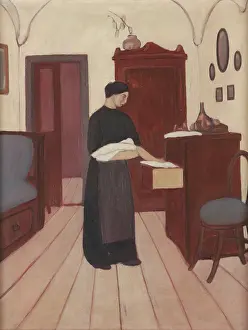 Museo Del Novecento Prints: Interior, 1928. Creator: Garbari, Tullio (1892-1931)