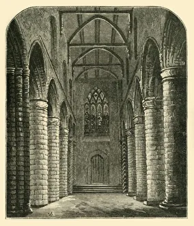 Interior of the Abbey Nave, Looking West, 1898. Creator: Unknown Interior of the Abbey Nave, Looking West, 1898. Creator: Unknown