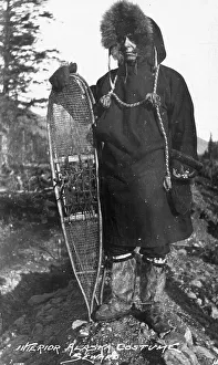 Hooded Prints: Interior Alaska costume, between c1900 and c1930. Creator: Unknown