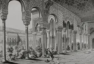 Interior of Alhambra Palace, Granada, Andalusia, Spain, 1877. Creator: Unknown