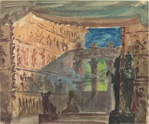 Caney Robert Prints: Interior of an Ancient Egyptian Temple, c.1888. Creator: Robert Caney