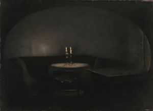 Interior. Artificial Light (Interior. Kunstigt lys), 1909. Creator: Hammershoi