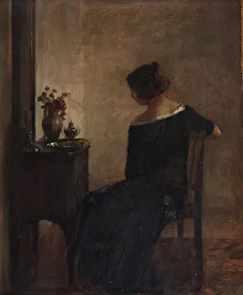 Holsoe Prints: Interior with the Artist's Wife. Creator: Holsøe, Carl (1863-1935)