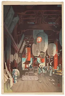 Interior of the Asakusa Kannon Temple, 1930. Creator: Eisho, Narazaki (1864-1936)
