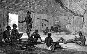 Firearm Prints: Interior of an Ashantee hut, 1873. Creator: Unknown