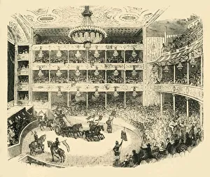 Interior of Astleys Amphitheatre in 1843, (c1878). Creator: Unknown