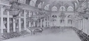 Interior of the Ballroom of the Assembly of the Nobility in Moscow, 1840s