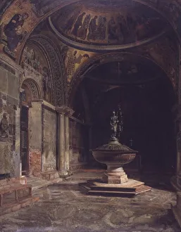 Baptistery Prints: The interior of the Baptistery in St