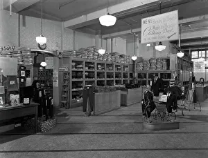 Tailors Shop Collection: Interior of the Barnsley Co-op central mens tailoring department, South Yorkshire, 1959