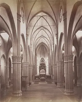 Interior of Basilica of San Petronio, Bologna, between 1880-1886. Creator: Giorgio Sommer