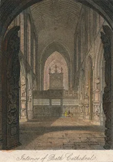 Bath And Northeast Somerset Prints: Interior of Bath Cathedral, 19th century? Creator: Unknown