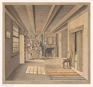 Beam Prints: Interior with a bookseller, c.1800-c.1850. Creator: Anon