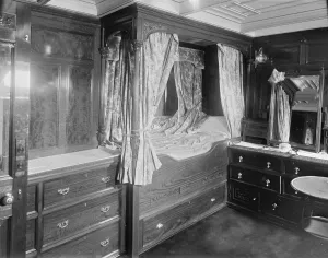 Bunk Prints: Interior of cabin on steam yacht Venetia, 1920. Creator: Kirk & Sons of Cowes