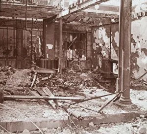 Somme Prints: Interior of cafe, Albert, northern France, c1914-c1918