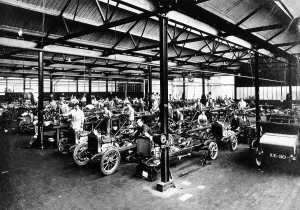 Production Line Prints: Interior of the Calcott car factory, Coventry, Warwickshire, April, 1921