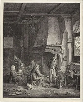 Interior, called The Skaters, c. 1655. Creator: Cornelis de Visscher. Interior, called The Skaters, c. 1655. Creator: Cornelis de Visscher