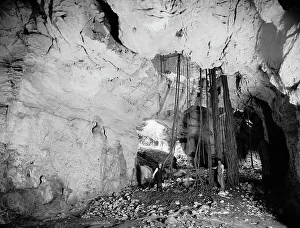 Roots Prints: Interior of cave, El Abra, Mexico, between 1880 and 1897. Creator: William H. Jackson