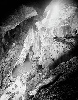 Tiny Prints: Interior, Choy Cave, Mexico, between 1880 and 1897. Creator: William H. Jackson