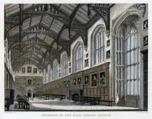 Christ Church College Collection: Interior of Christ Church Hall, Oxford University, c1830s. Artist: JH Le Keux
