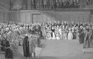 Stodhart Prints: Interior of Christs Hospital School, Newgate Street, City of London, 1822. Artist