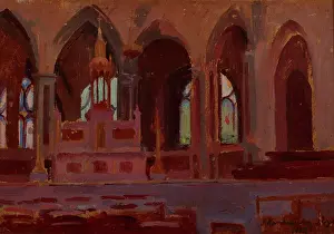1902 Prints: Interior of a Church, 1902. Creator: Jerzy Karszniewicz