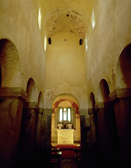Interior, Church of the Holy Saviour of Valdedios, Asturias, Spain, 9th century, (2002). Creator: LTL