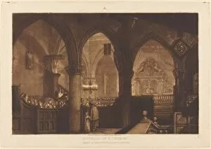 Turner Joseph Mallord William Collection: Interior of a Church, published 1819. Creator: JMW Turner