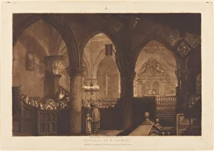 Turner Joseph Mallord William Collection: Interior of a Church, published 1819. Creator: JMW Turner