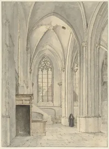 Gerrit Lamberts Prints: Interior of the Church of Rhenen, 1823. Creator: Gerrit Lamberts