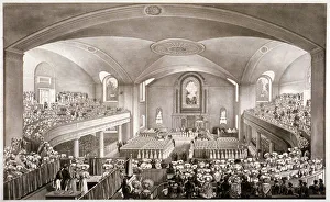 Worship Prints: Interior of the Church of St John at Hackney, London, 1827. Artist