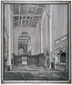 Interior of the Church of St Katherine by the Tower, Stepney, London, 1780. Artist