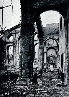 Blitz Prints: Interior of the Church of St. Mary Le Bow, Cheapside burnt out in an air raid, 1941