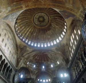 Hagia Sophia Prints: Interior of the church of St Sophia, 6th century