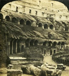 Colosseum Gallery: The Interior of the Colosseum, Rome, Italy, c1909. Creator: George Rose