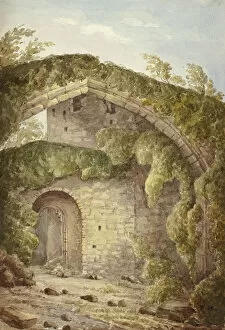 Interior of Conway Castle, 1845. Creator: Elizabeth Murray