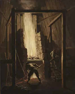Pehr 1732 1816 Collection: Interior of the Copper Foundry in Falun, 1781