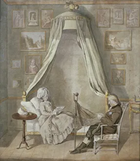 Interior with Count Claes Ekeblad and his Wife Brita, née Horn, 1783. Creator: Lorentz Svensson Sparrgren