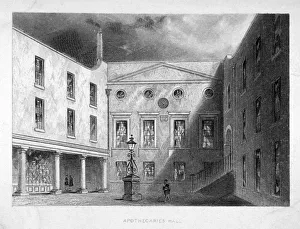 Apothecary Prints: Interior Court of the Apothecaries Hall, City of London, c1830
