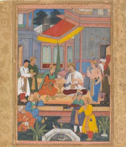 Fly Whisk Prints: Interior of a Courtyard with Figures, early 17th century. Creator: Unknown