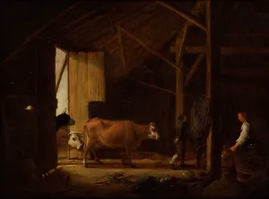 Cuyp Aelbert Prints: Interior of a Cowshed. Creator: Aelbert Cuyp