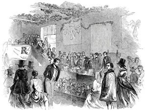 Interior of the Cymreigyddion Hall, Abergavenny, 1845. Creator: Unknown