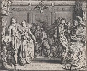 Images Dated 1st December 2020: Interior with Dancing Couples and Musicians, ca. 1620. Creator: Cornelis Koning