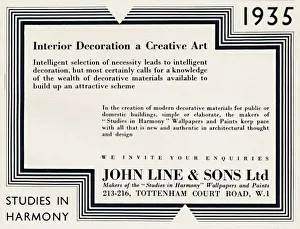 Line Prints: Interior Decoration a Creative Art - John Line & Sons Ltd, 1935
