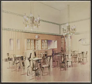 Interior Design for Café Atlashof, Vienna, c. 1911. Creator: Prutscher, Otto (1880-1949)