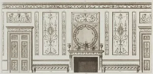 Chimneypiece Prints: Interior design of wall with door