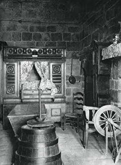 Butter Churn Collection: Interior, Dinan, Brittany, France, 1937.Artist: Martin Hurlimann