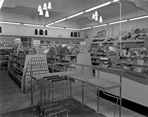 Interior of the Dodworth Road Co-op, Barnsley, South Yorkshire, 1957