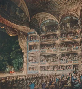 Balconies Prints: Interior of Drury Lane Theatre, 1795, (1948). Creator: Edward Dayes